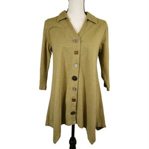 Soft Surroundings 3 Quarter Inch Sleeves Tunic Top, NWOT, Green, Small
